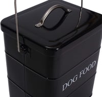 Geyecete Kutyatáp Tároló Fém Doboz Fa Fogantyúval 2,5 kg Fekete 8