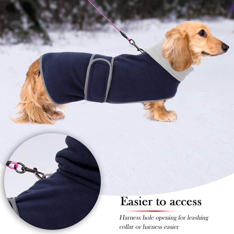 Geyecete Téli Kutyakabát Melegítő Fleece Béléssel Állítható Pántokkal
