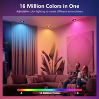 GeyouLux LED ugradbena svjetiljka RGB s prigušivanjem, aplikacijom i daljinskim upravljačem, crna, set od 6 komada 2