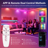 GeyouLux LED ugradbena svjetiljka RGB s prigušivanjem, aplikacijom i daljinskim upravljačem, crna, set od 6 komada 5