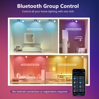 GeyouLux LED ugradbena svjetiljka RGB s prigušivanjem, aplikacijom i daljinskim upravljačem, crna, set od 6 komada 6