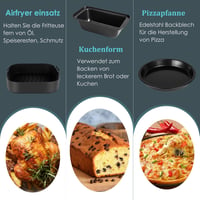 GEYUEYA Home 16 részes BPA-mentes airfryer kiegészítő készlet - Kompatibilis Philips XL/XXL, COSORI, Cecotec, Ninja, Princess, Tefal forróle 4