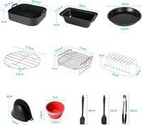 GEYUEYA Home 16 részes BPA-mentes airfryer kiegészítő készlet - Kompatibilis Philips XL/XXL, COSORI, Cecotec, Ninja, Princess, Tefal forróle 7