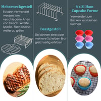 GEYUEYA Home 16 részes BPA-mentes airfryer kiegészítő készlet - Kompatibilis Philips XL/XXL, COSORI, Cecotec, Ninja, Princess, Tefal forróle 5