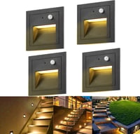 GEYUEYA Home LED lépcsővilágítás mozgásérzékelővel 4db meleg fehér IP65 230V 1