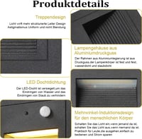 GEYUEYA Home LED lépcsővilágítás mozgásérzékelővel 4db meleg fehér IP65 230V 8