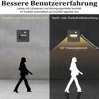 GEYUEYA Home LED lépcsővilágítás mozgásérzékelővel 4db meleg fehér IP65 230V 6