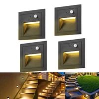 LED osvetlenie schodiska GEYUEYA Home s pohybovým senzorom, IP65, 3W, teplá biela - 4 ks 2