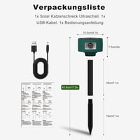 GEYUEYA Home Ultrahangos Napelemes Kártevő Riasztó - Macska, Egér, Madár Elűző IP55 7
