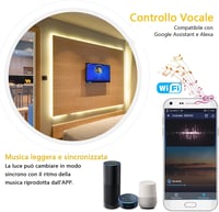 GEYUEYA Home WiFi LED szalag 5M meleg fehér 3000K dimmer távirányítóval 6