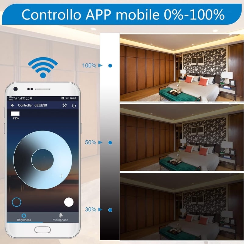 GEYUEYA Home WiFi LED szalag 5M meleg fehér 3000K dimmer távirányítóval