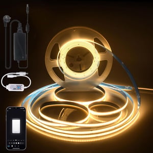 GEYUEYA Home COB WiFi LED pásik, teplá biela 3000K – 5 m, 24V