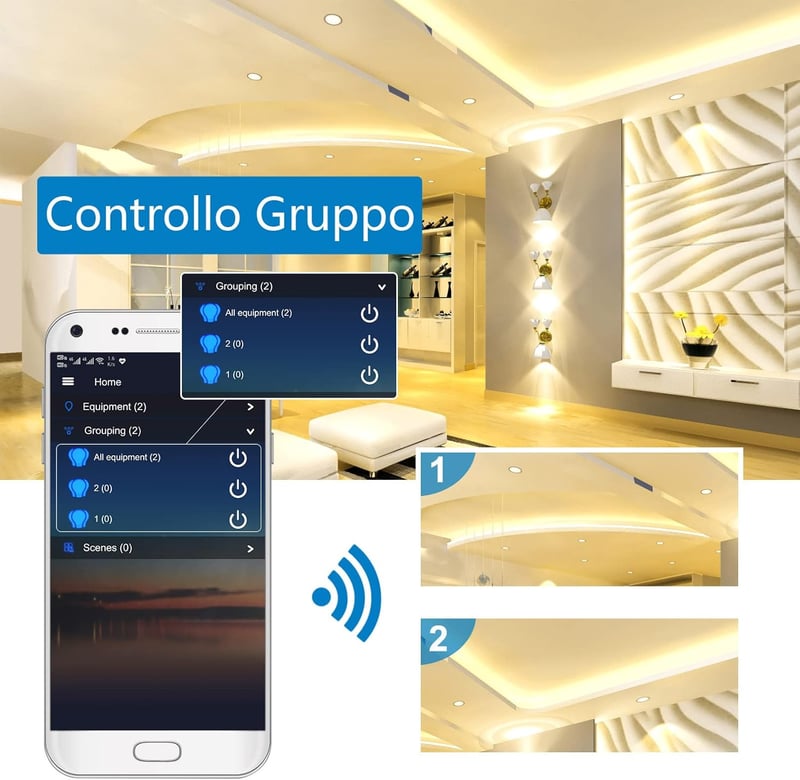 GEYUEYA Home WiFi LED szalag 5M meleg fehér 3000K dimmer távirányítóval
