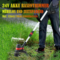 GfsGsjzc Akkumulátoros Fűkasza 24V Kerekes - Kefementes Motor, 30 cm Vágásszélesség, Makita Kompatibilis, 2 Akkumulátorral, 110-160 cm Állít 3
