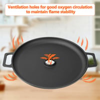 GFTIME 35 cm-es öntöttvas grillplán csepptálcával és fogantyúval kerthez 8