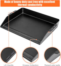 GFTIME zománcozott öntöttvas plancha grilllap - 48x36 cm 3