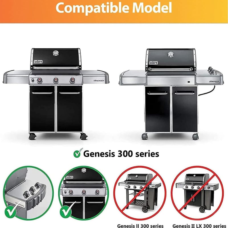 GFTIME 49,3x32,5 cm öntöttvas grillplakk Weber Genesis 300 sorozathoz
