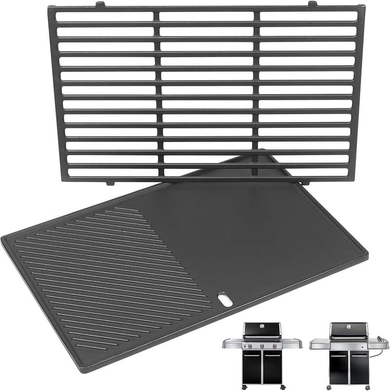 GFTIME öntöttvas grillrács Weber Genesis E/S/EP/CEP 310/320/330 gázgrillhez (2007-2016) - 49,5 cm