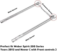 GFTIME Gázgrill Égő Burkolat Rozsdamentes Acél Weber Spirit 200 II Kompatibilis Barbecue Grill Pótalkatrész Kiegészítő 9
