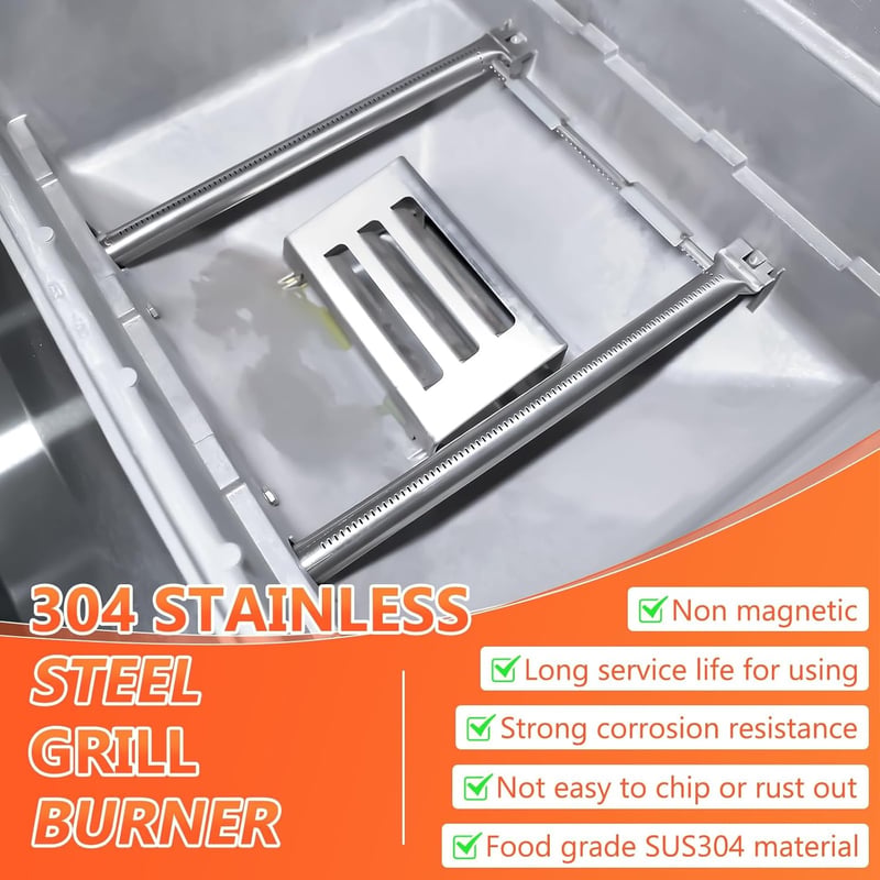 GFTIME Gázgrill Égő Burkolat Rozsdamentes Acél Weber Spirit 200 II Kompatibilis Barbecue Grill Pótalkatrész Kiegészítő