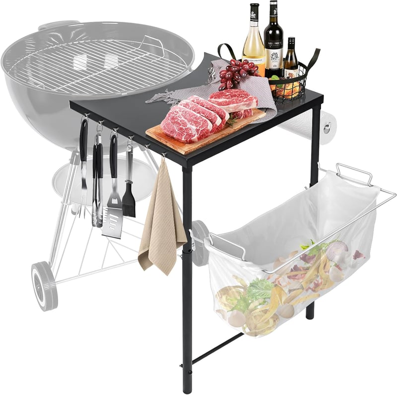 GFTIME Grill Oldalsó Asztal Weber Kettle és Smokey Mountain Grillhez