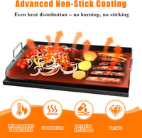 GFTIME Grillplán 63,5x40,6 cm, Univerzális Plancha Gázgrillhez és Széngrillhez, Tapadásmentes Grillsütő - 63 x 41cm Grillplatten 4