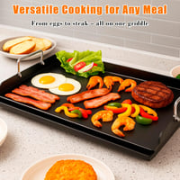 GFTIME Grillplán 63,5x40,6 cm, Univerzális Plancha Gázgrillhez és Széngrillhez, Tapadásmentes Grillsütő - 63 x 41cm Grillplatten 8
