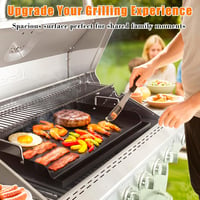 GFTIME Grillplán 63,5x40,6 cm, Univerzális Plancha Gázgrillhez és Széngrillhez, Tapadásmentes Grillsütő - 63 x 41cm Grillplatten 6