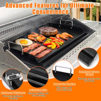 GFTIME Grillplán 63,5x40,6 cm, Univerzális Plancha Gázgrillhez és Széngrillhez, Tapadásmentes Grillsütő - 63 x 41cm Grillplatten 5