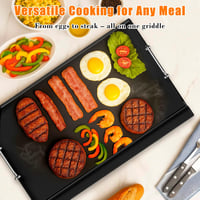 GFTIME Grillplán 63,5x40,6 cm, Univerzális Plancha Gázgrillhez és Széngrillhez, Tapadásmentes Grillsütő - 63 x 41cm Grillplatten 9