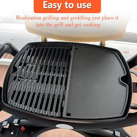 GFTIME Öntöttvas Grillrács Weber Q100, Q120, Q140, Q1000, Q1200, Q1400 Gázgrillekhez - 32,3 x 21,6 cm Cserealkatrész Sütőlap 4