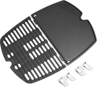 GFTIME Öntöttvas Grillrács Weber Q100, Q120, Q140, Q1000, Q1200, Q1400 Gázgrillekhez - 32,3 x 21,6 cm Cserealkatrész Sütőlap 1