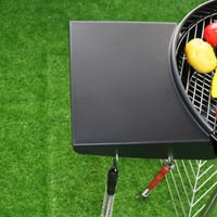 GFTIME Összecsukható BBQ Oldalsó Asztal Weber 57 cm Gömbgrillhez, Master-Touch és Napoleon Kettle Grillekhez, Rozsdamentes Acél, Horgokkal 8