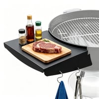 GFTIME Összecsukható BBQ Oldalsó Asztal Weber 57 cm Gömbgrillhez, Master-Touch és Napoleon Kettle Grillekhez, Rozsdamentes Acél, Horgokkal 1