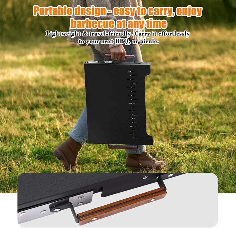 GFTIME összecsukható grillsütő rozsdamentes acél hordtáskával kempinghez