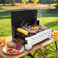 GFTIME összecsukható grillsütő rozsdamentes acél hordtáskával kempinghez 7