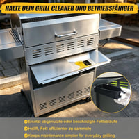GFTIME Univerzálna odkvapkávacia miska na tuk, nastaviteľná 60-80 cm, pre plynové grily s 3/4/5 horákmi, Charbroil, Dyna Glo, Nexgrill, Kenmore, Uniflame 6
