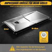 GFTIME Univerzálna odkvapkávacia miska na tuk, nastaviteľná 60-80 cm, pre plynové grily s 3/4/5 horákmi, Charbroil, Dyna Glo, Nexgrill, Kenmore, Uniflame 2