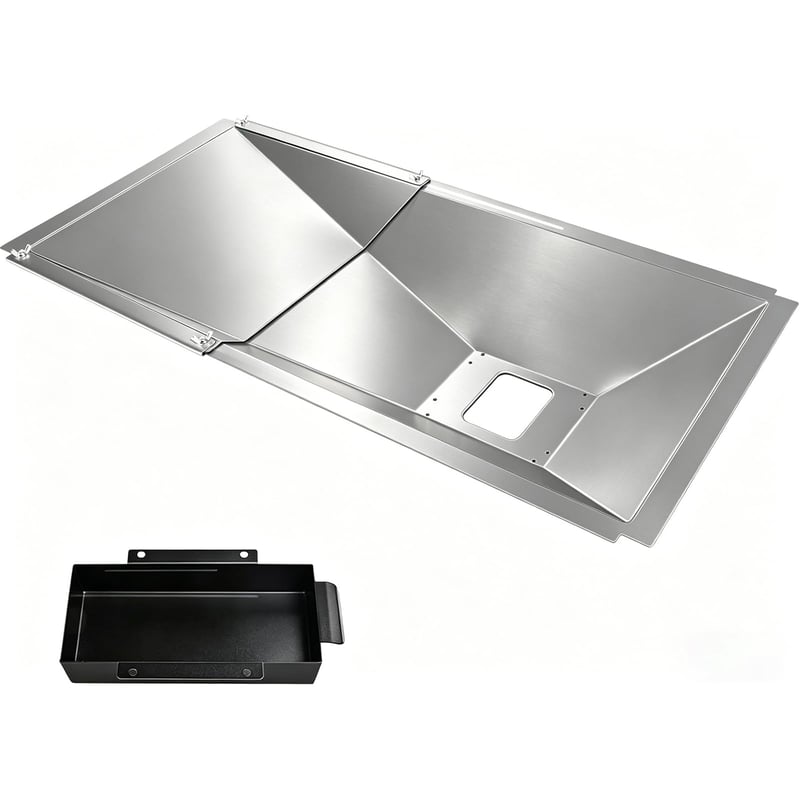 GFTIME Univerzálna odkvapkávacia miska na tuk, nastaviteľná 60-80 cm, pre plynové grily s 3/4/5 horákmi, Charbroil, Dyna Glo, Nexgrill, Kenmore, Uniflame