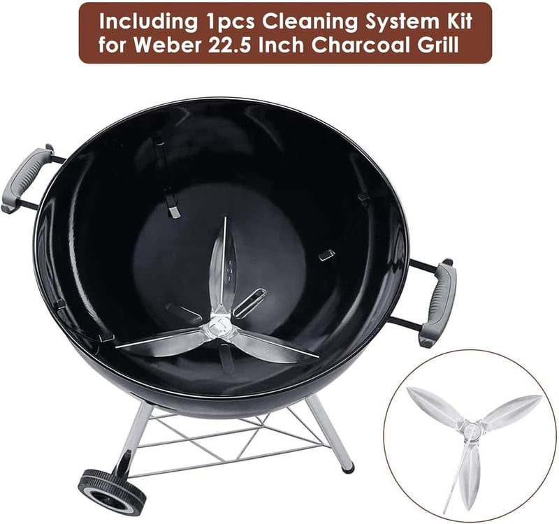 GFTIME Weber 57cm grillrács csere szett rotor és tisztítórendszer
