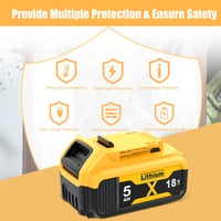 GGiking DCB182 csereakku DeWalt 18 V 5000 mAh LED-del - 2 db 7