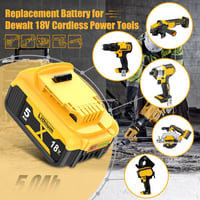 GGiking DCB182 csereakku DeWalt 18 V 5000 mAh LED-del - 2 db 6