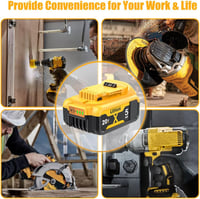 GGiking DCB182 csereakku DeWalt 18 V 5000 mAh LED-del - 2 db 8