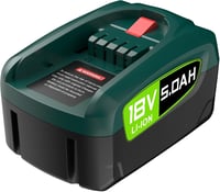 Náhradný akumulátor GGiking 5000 mAh 18V pre zelené náradie Bosch PBA PSB PSR, systém Power for ALL 18V a akumulátory Gardena 18V 1