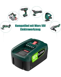 Náhradný akumulátor GGiking 5000 mAh 18V pre zelené náradie Bosch PBA PSB PSR, systém Power for ALL 18V a akumulátory Gardena 18V 2
