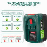 Náhradný akumulátor GGiking 5000 mAh 18V pre zelené náradie Bosch PBA PSB PSR, systém Power for ALL 18V a akumulátory Gardena 18V 5