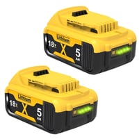 GGiking DCB182 csereakku DeWalt 18 V 5000 mAh LED-del - 2 db 2