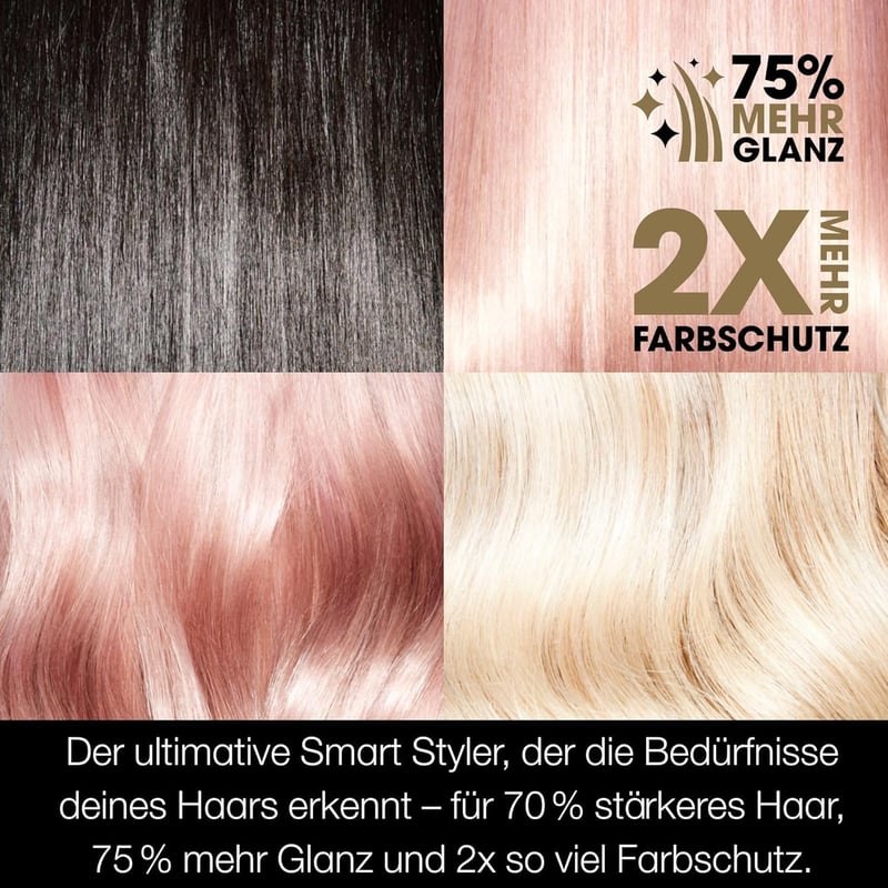 ghd Platinum+ Black Intelligent Professional Hair Straightener, Less Hair Breakage, More Shine and Colour Protection, Ultra Zone Technology, Optimal Comb Temperature 185ºC Homogeneous