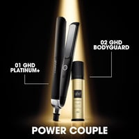 ghd Platinum+ Black Intelligent Professional Hair Straightener, Less Hair Breakage, More Shine and Colour Protection, Ultra Zone Technology, Optimal Comb Temperature 185ºC Homogeneous 7