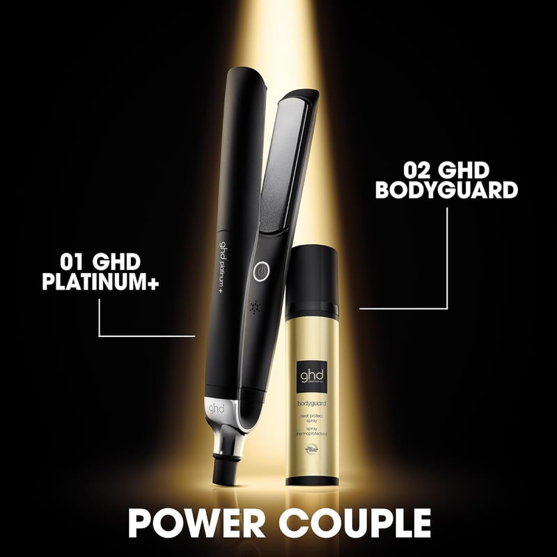 ghd Platinum+ Black Intelligent Professional Hair Straightener, Less Hair Breakage, More Shine and Colour Protection, Ultra Zone Technology, Optimal Comb Temperature 185ºC Homogeneous